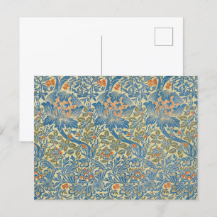 Carte Postale William Morris Rose & chardon Floral Blue