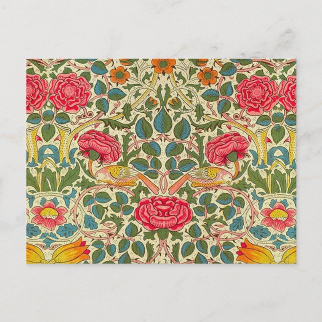 Carte Postale William Morris Rose Floral Chintz rose (Devant)