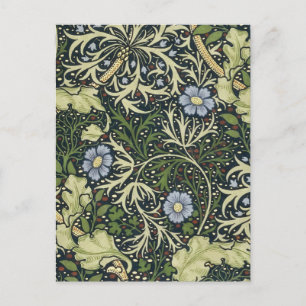 Carte Postale William Morris Seaweed Motif Floral Art Vintage