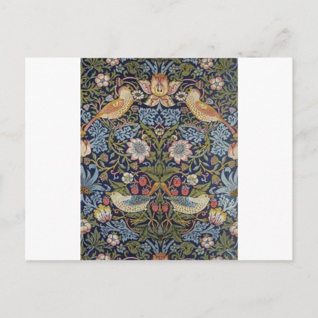Carte Postale William Morris Strawberry Thief Design 1883 (Devant)
