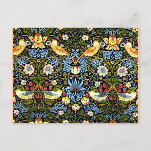 Carte Postale William Morris : Strawberry Thief Design vintage
