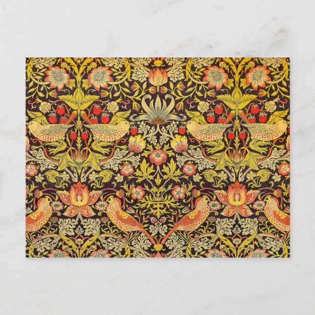 Carte Postale William Morris Strawberry Thief Motif (Devant)