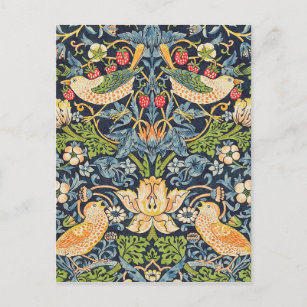 Carte Postale William Morris Strawberry Thief Motif floral