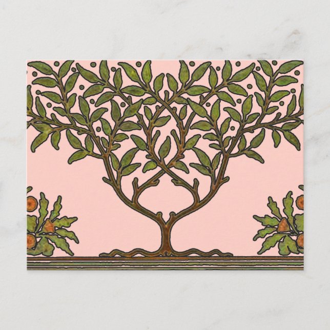 Carte Postale William Morris Tree Frieze Fond d'écran floral (Devant)
