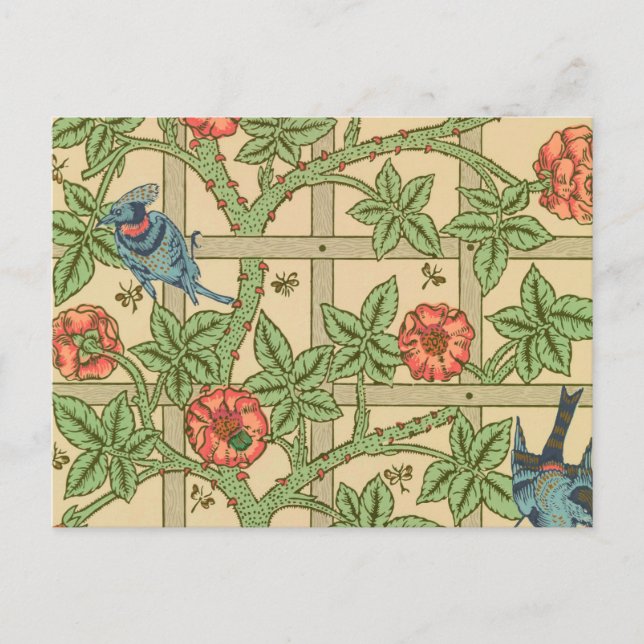 Carte Postale William Morris Trellis Design classique de papier  (Devant)
