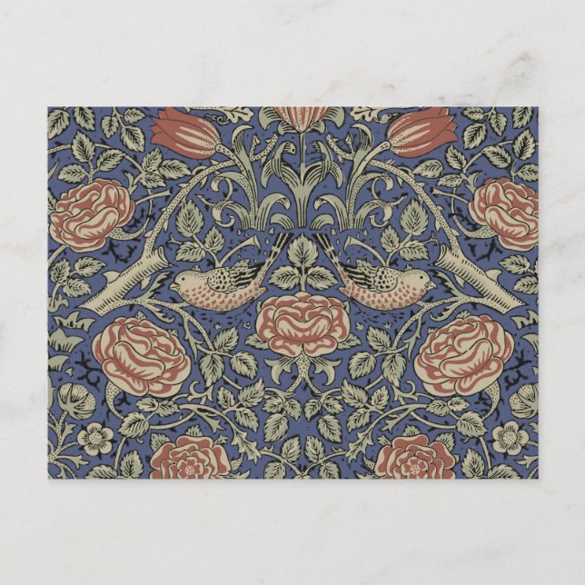 Carte Postale William Morris Tudor Fond d'écran Rose (Devant)
