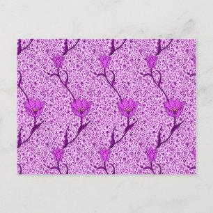 Carte Postale William Morris Tulip Damask, Violet et Orchidée Po