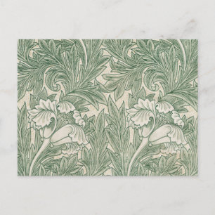 Carte Postale William Morris Vert Sauge Motif Tulipe : Vintage