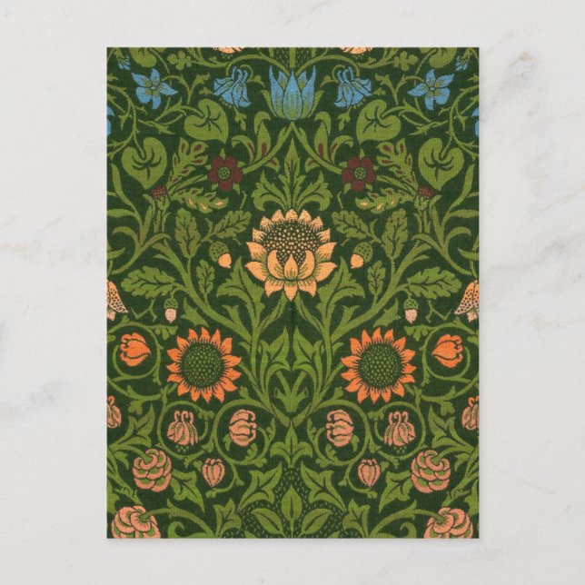 Carte Postale William Morris Violet et Columbine Art Rug (Devant)
