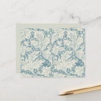 William Morris Wallflower bleu damas floral