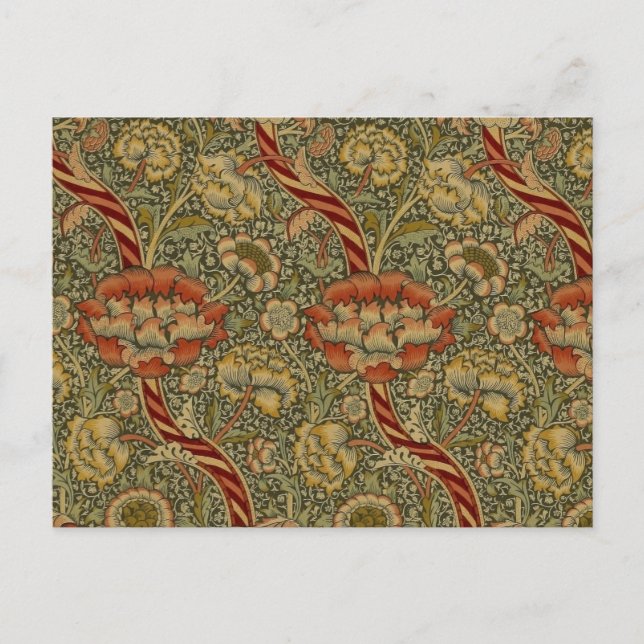 Carte Postale William Morris Wandle Anglais Floral Damask Design (Devant)