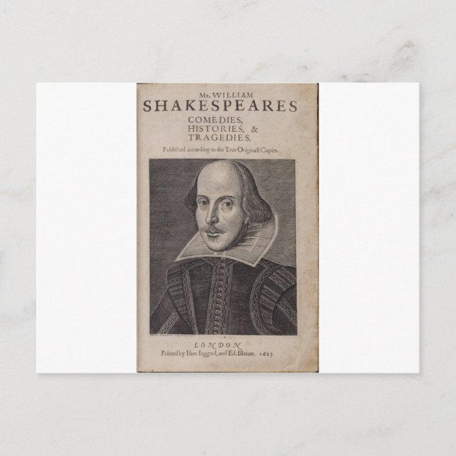 Carte Postale William Shakespeare, 1623 (Devant)