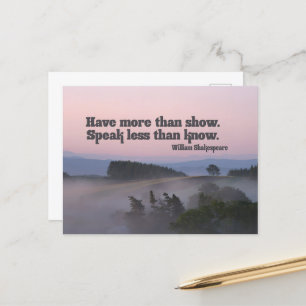 Carte Postale William Shakespeare Citation Inspirationnelle Ont