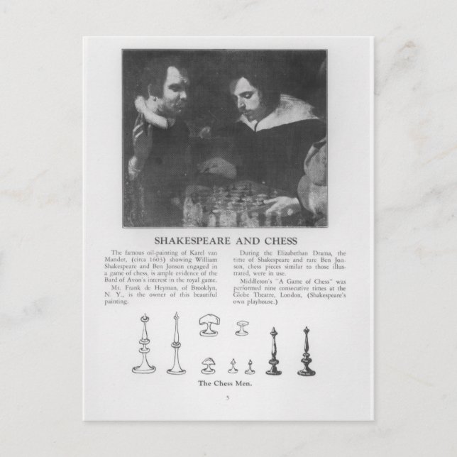 Carte Postale William Shakespeare et Ben Jonson (Devant)
