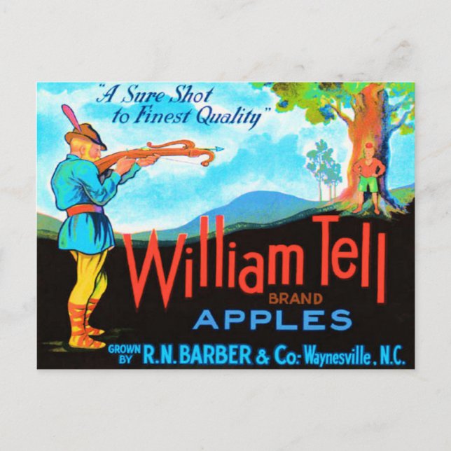 Carte Postale William Tell Apples (Devant)