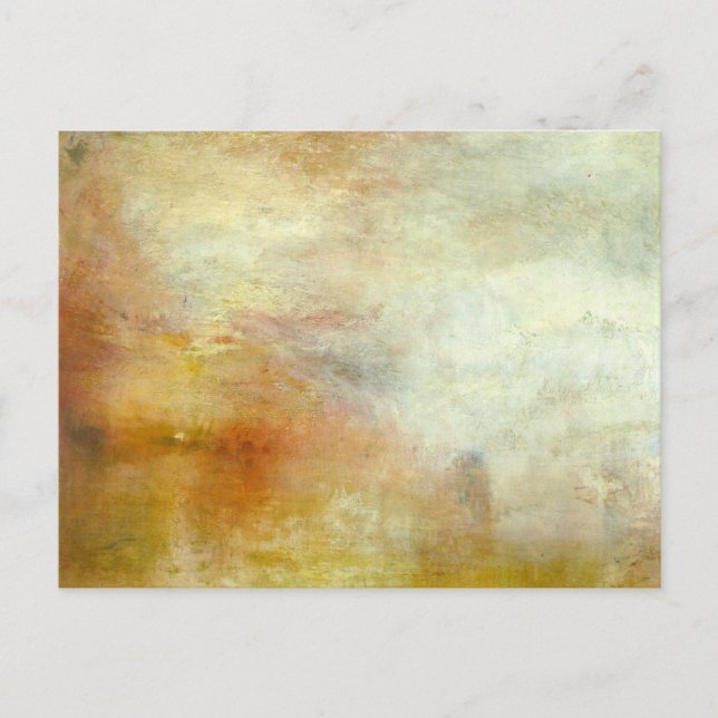 Carte Postale william turner - coucher de soleil sur un lac (Devant)
