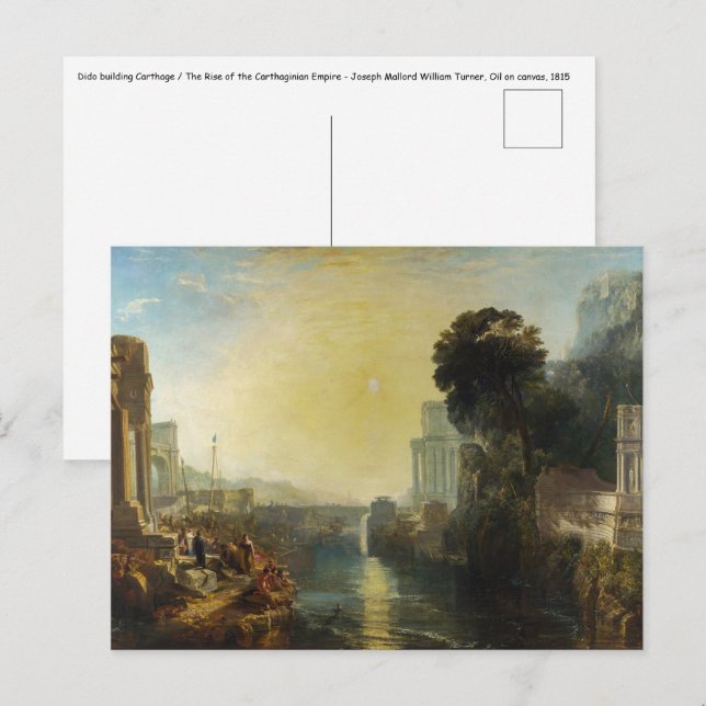 Carte Postale William Turner - Didon construisant Carthage (Devant / Derrière)