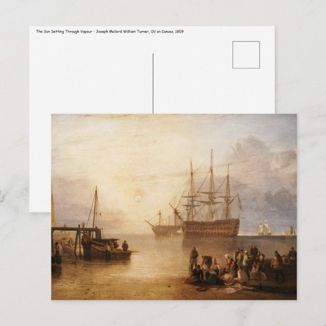 Carte Postale William Turner - Le Couchage Du Soleil À Travers L (Devant / Derrière)