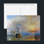 Carte Postale William Turner - Le Temeraire en remorque<br><div class="desc">Le Temeraire en remorque jusqu'à son dernier mouillage pour être démantelé - Joseph Mallord William Turner en 1838</div>