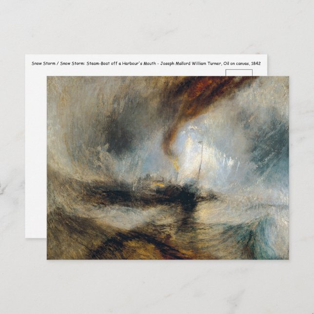 Carte Postale William Turner - Tempête de neige (Devant / Derrière)