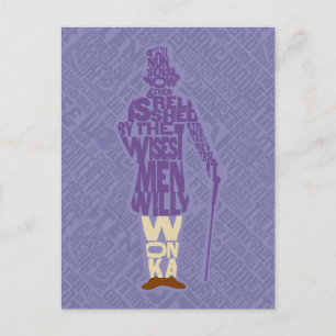 Carte Postale Willy Wonka Citation Silhouette