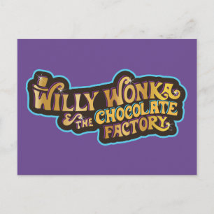 Carte Postale Willy Wonka et le logo de l'usine de chocolat