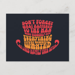 Carte Postale Willy Wonka Typographie Casquette