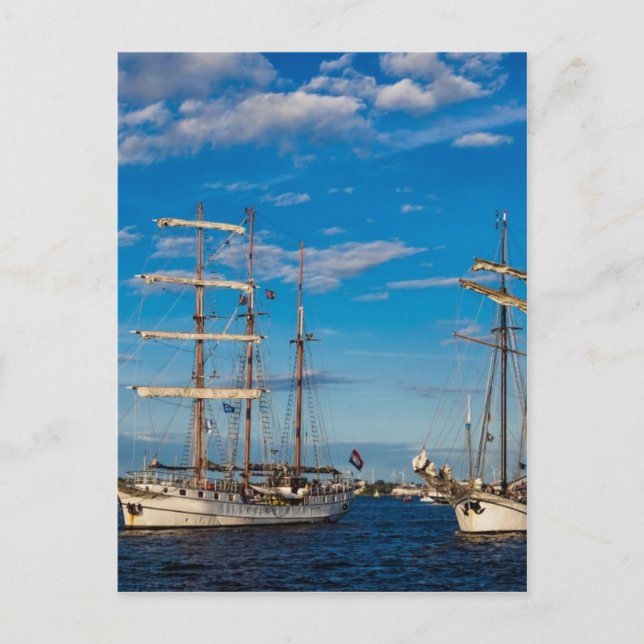 Carte Postale Windjammer sur la voile hanséatique à Rostock (Devant)