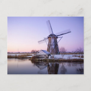 Carte Postale Windmill during sunrise, Holland postwinter card