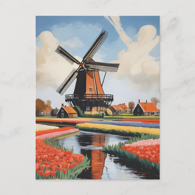 Carte Postale Windmills Pays-Bas (Devant)