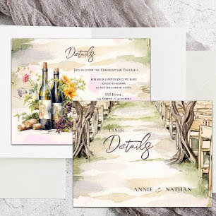 Carte Postale Winery Rustic Chic Grapevine Détails du Mariage
