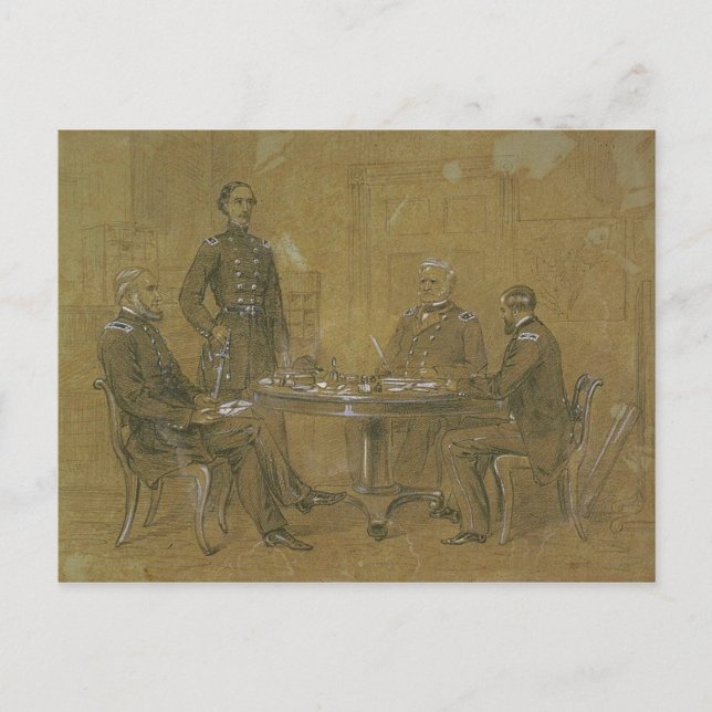 Carte Postale Winfield Scott et le personnel (Devant)