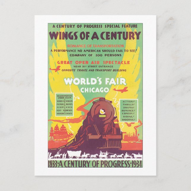 Carte Postale Wings of a Century World's Fair Chicago (Devant)