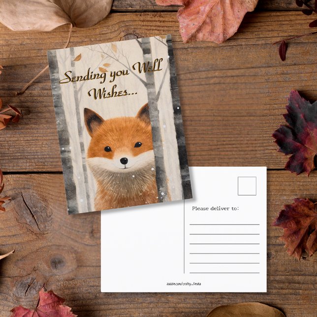 Carte Postale Wings Whimsical Fall Forest Fox (Well Wishes Whimsical Fall Forest Fox Postcard)