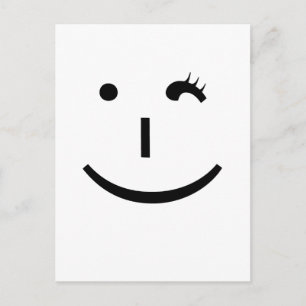 Carte Postale winking emoticon - une façon amusante de dire bonj