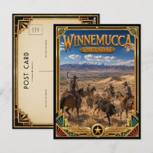 Carte Postale Winnemucca Nevada Art Déco Vintage Âge d'Or