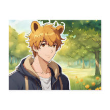 Carte postale Winnie the Pooh Anime Guy V2