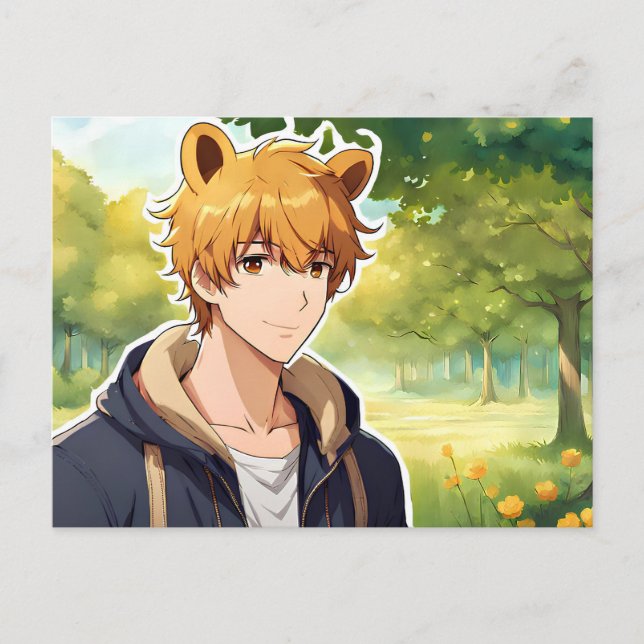 Carte postale Winnie the Pooh Anime Guy V2 (Devant)