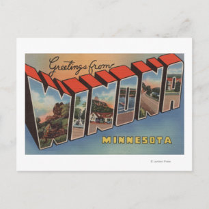Carte Postale Winona, Minnesota - Scènes de grandes lettres