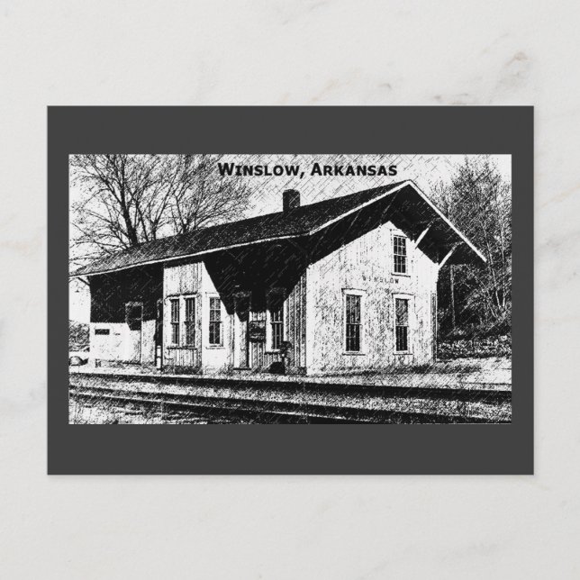 Carte postale Winslow, Ar Train Depot (Devant)