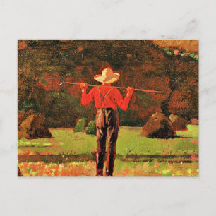 Carte Postale Winslow Homer - Fermier avec une fourche