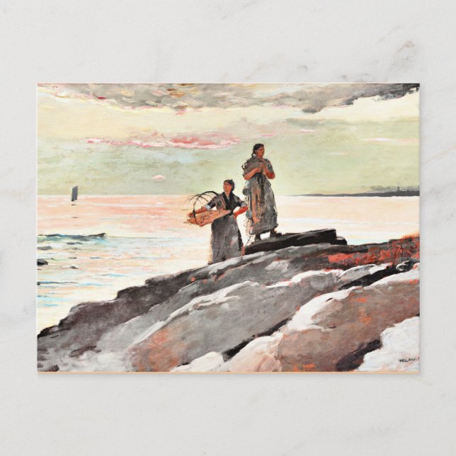Carte Postale Winslow Homer - Saco Bay, célèbre peinture (Devant)