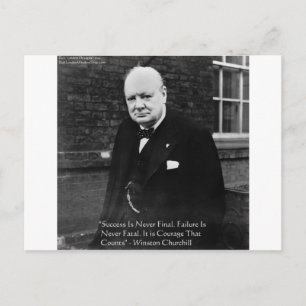 Carte Postale Winston Churchill Dons "Réussite Jamais Finale"