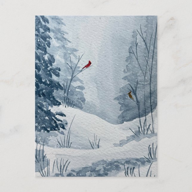 Carte Postale Winter Cardinals Postcard (Devant)