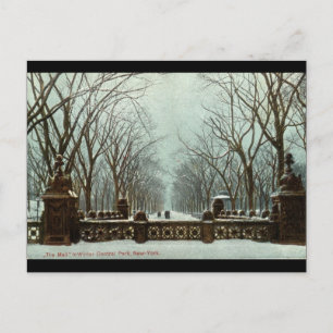 Carte Postale Winter Central Park NY Vintage c1910