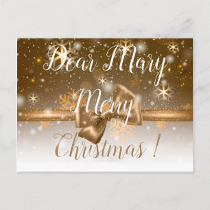 Carte Postale Winter Gold Votre nom