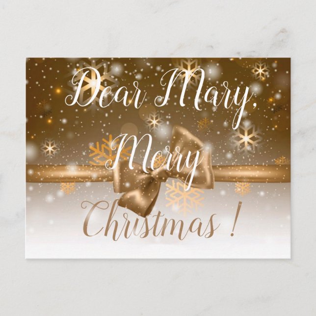 Carte Postale Winter Gold Votre nom (Devant)