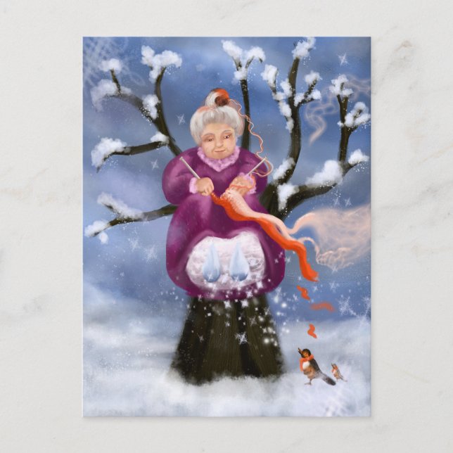 Carte Postale Winter Granny Abuela de Inverno (Devant)