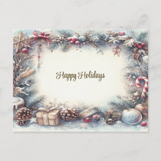 Carte Postale Winter Holiday Frame Postcard