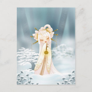 Carte Postale Winter kokeshi